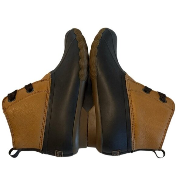 Sperry Top Sider Women's Tan Brown Saltwater Duck Rain Boot Leather Rubber Sz 8 - Picture 6 of 9